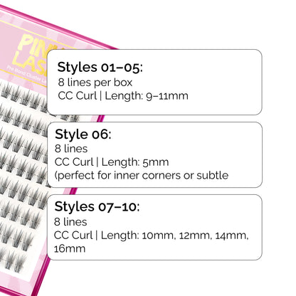 Glue-less Pink Lash Cluster