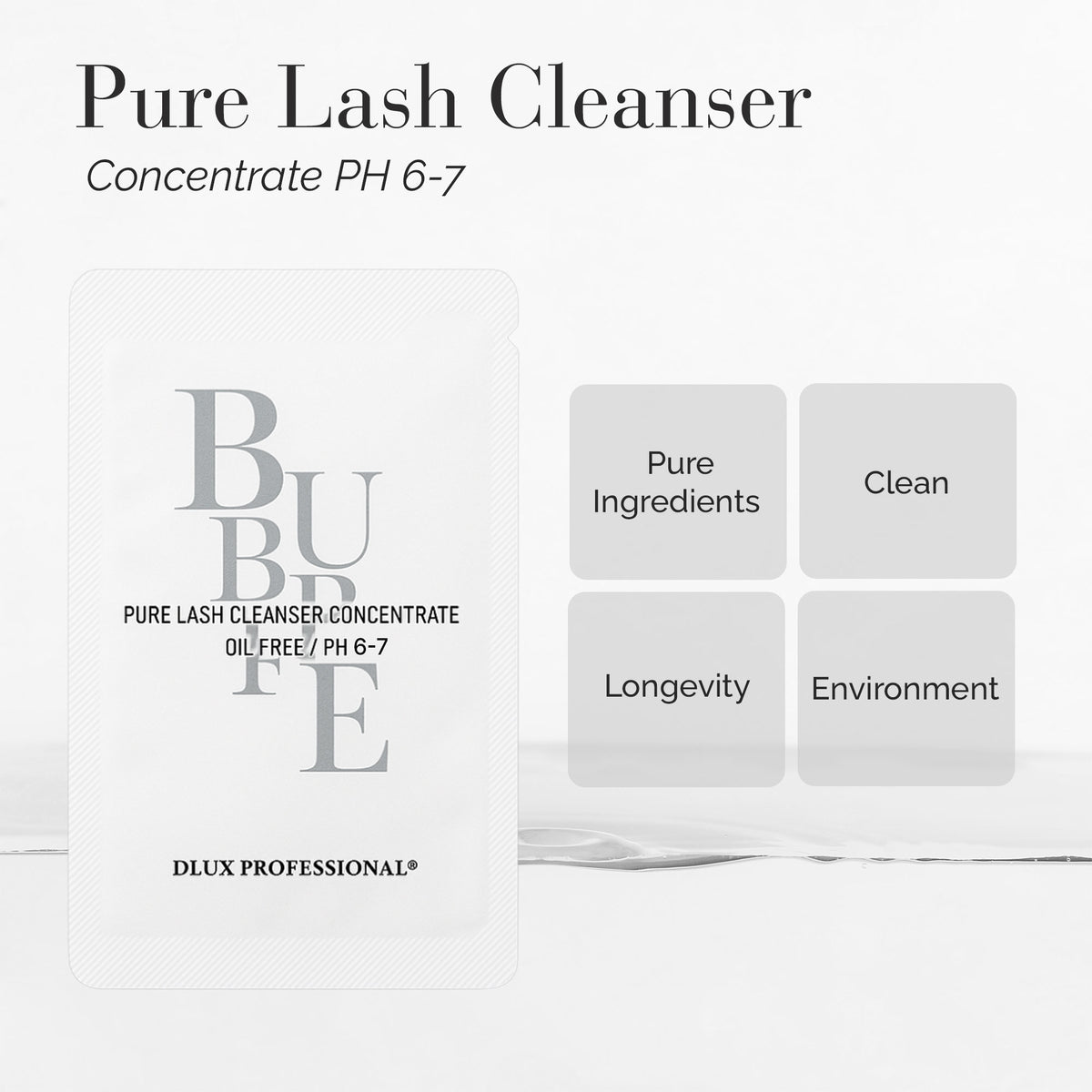 10 Packs for Pure Lash Cleanser Ph 6.5 (Sachet-Type)