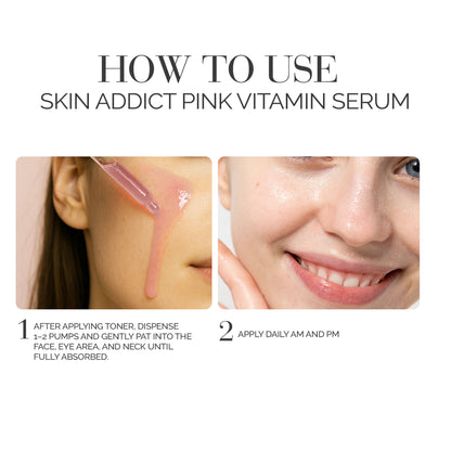 Skin Addict Pink Vitamin Serum – Skin Care Dull, tired skin Treatment – 20ml